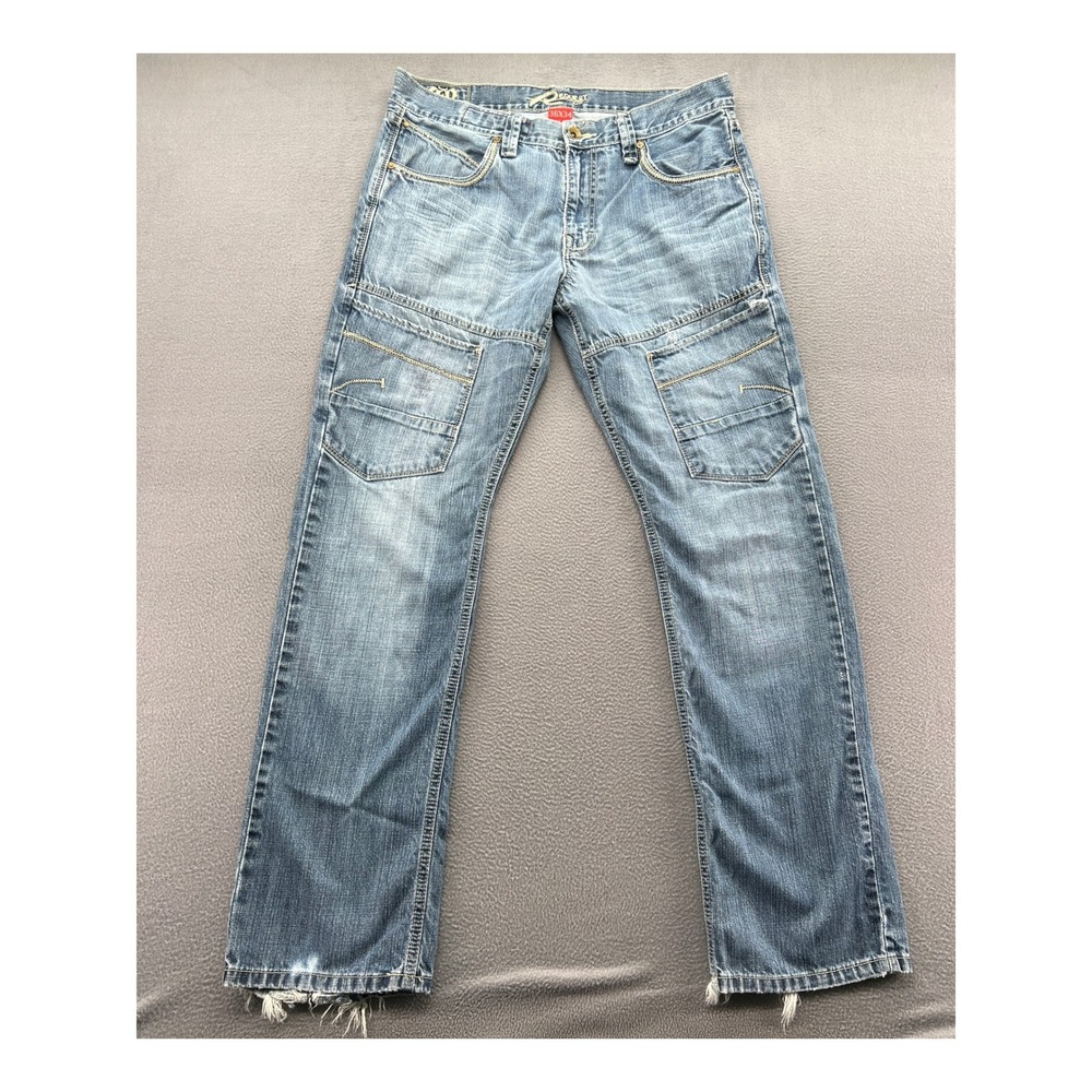 Request Jeans Mens 36x34 Blue Denim Straight Leg Carpenter Utility Pants Cotton